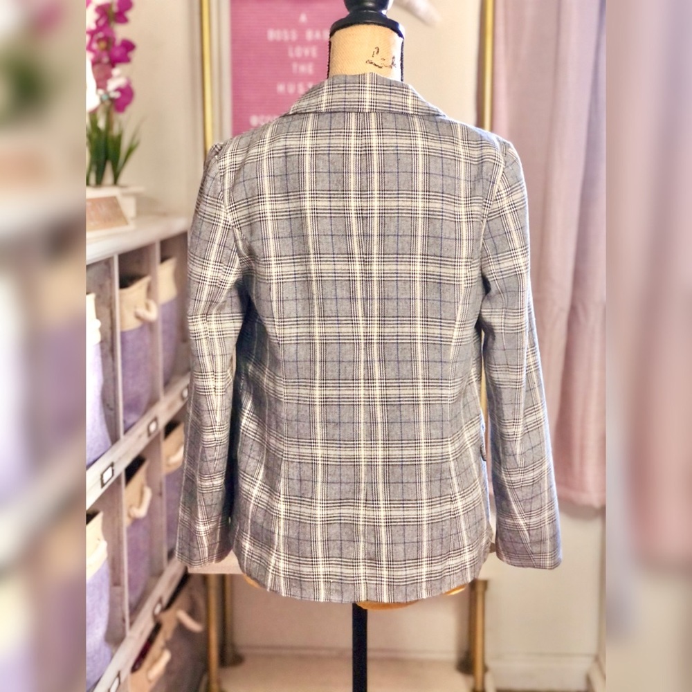 Plaid Jacket Gray Jacket Blazer - image 4